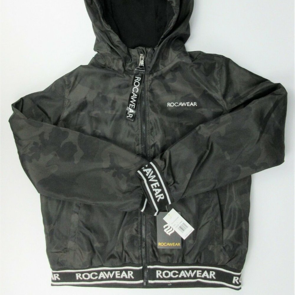 Rocawear Womens L Logo Camo Hooded Jacket